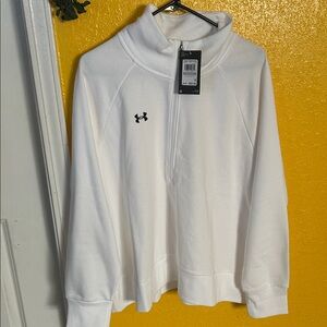 Under Armour White Fleece Half-Zip Jacket